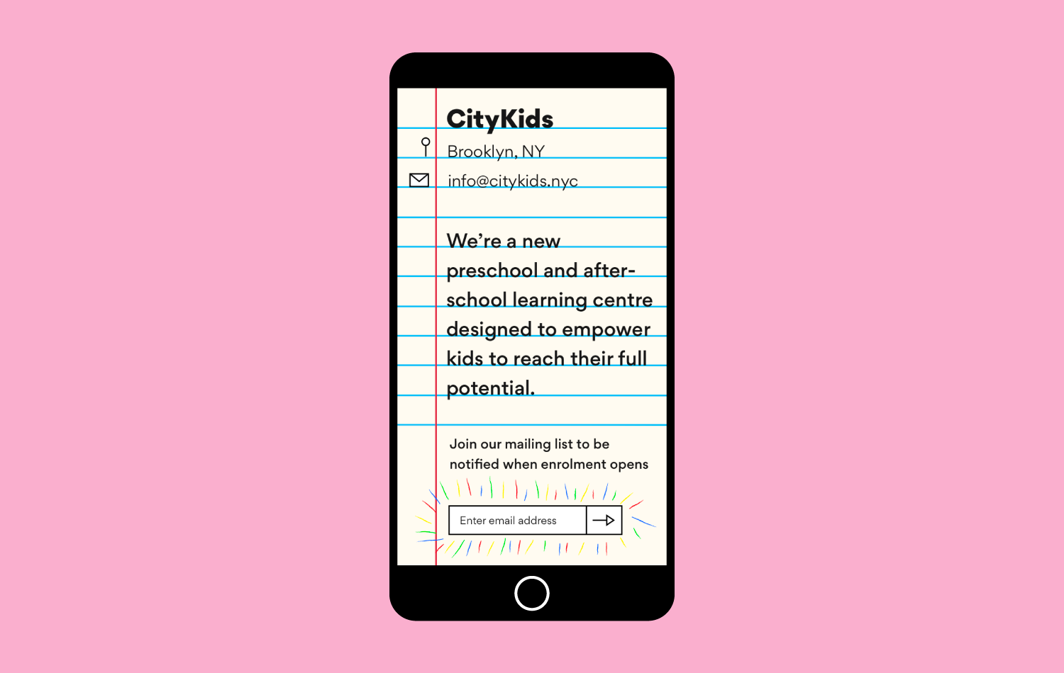 City Kids Holding Page Mobile