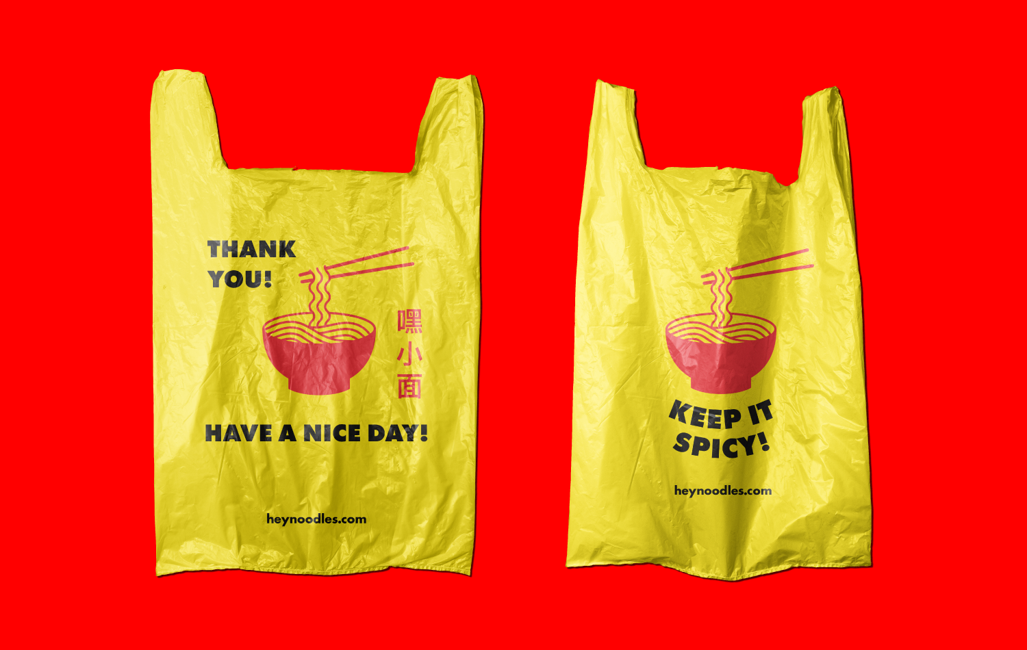 Hey Noodles Plastic Bags